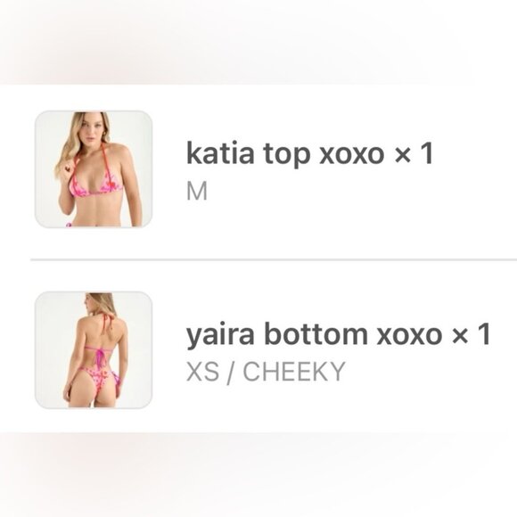 NWT OneOne Swimwear XOXO Valentines Day Limited Edition Pink Hearts Bikini NEW - Picture 4 of 5